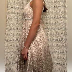 Cream- Gold Sparkly Dress